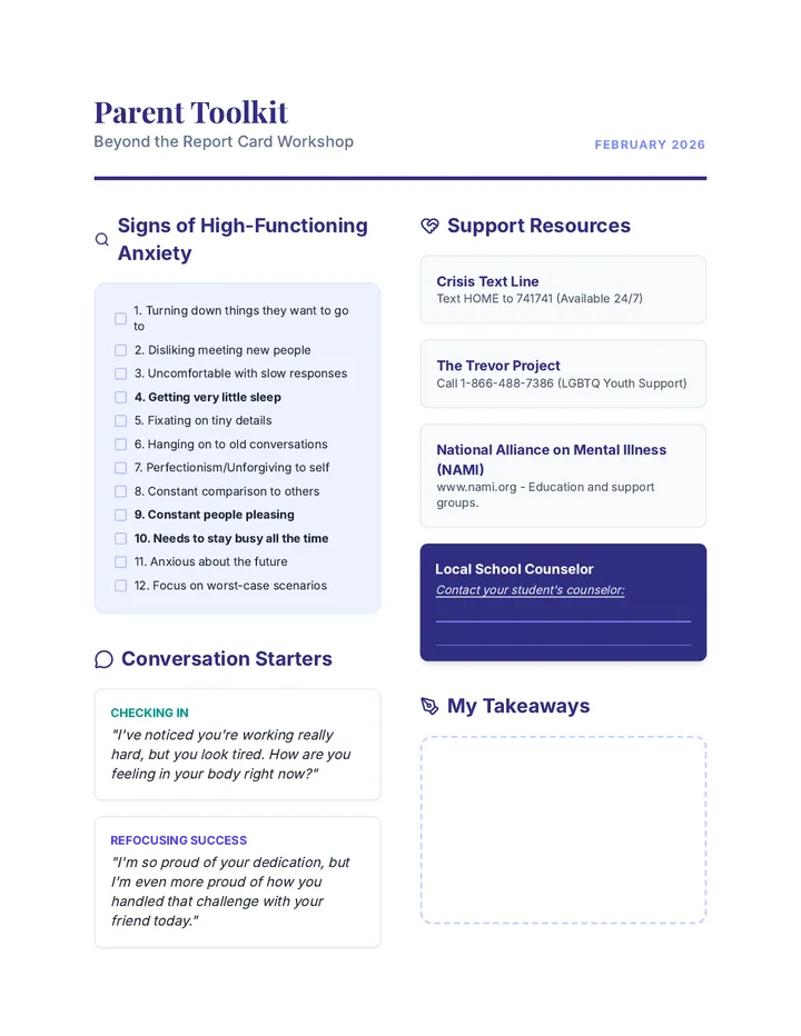 Success Support Handout Document