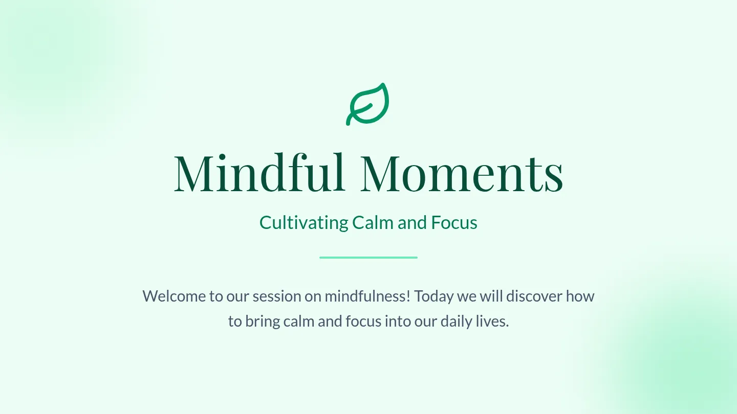 Mindfulness Slide Deck Presentation