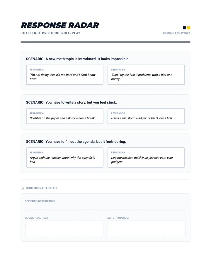Response Radar Role Play Cards