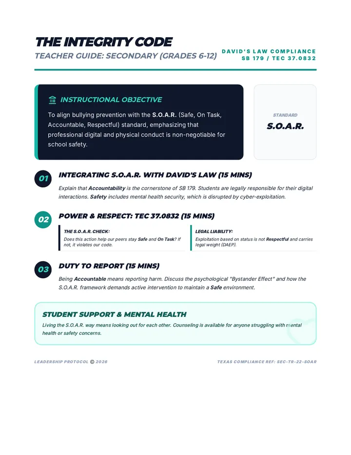 Secondary advocacy Teacher Guide