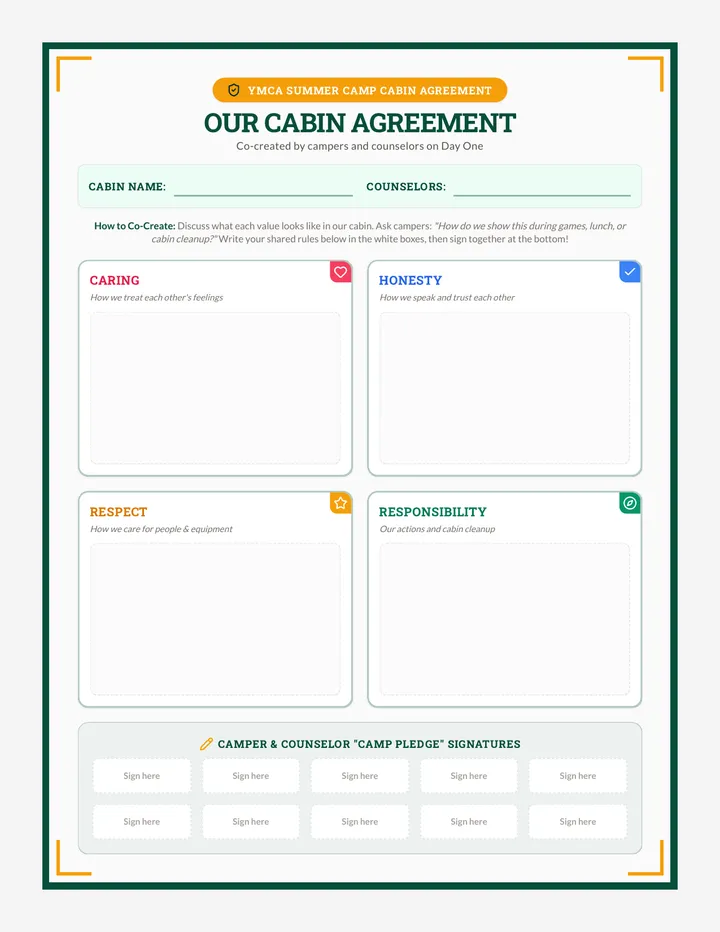 Camp Expectations Poster Template