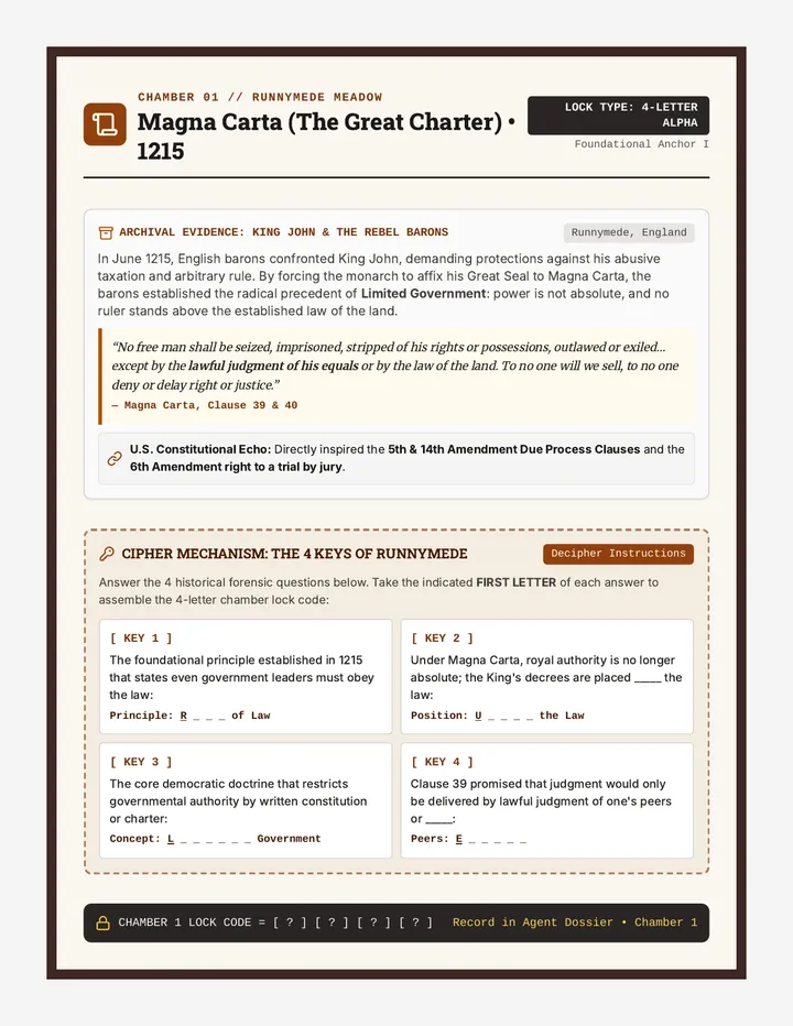 Liberty Clue Stations Packet