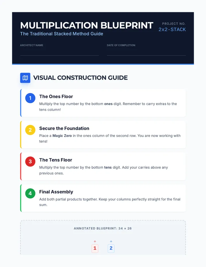 Multiplication Blueprint Support Sheet