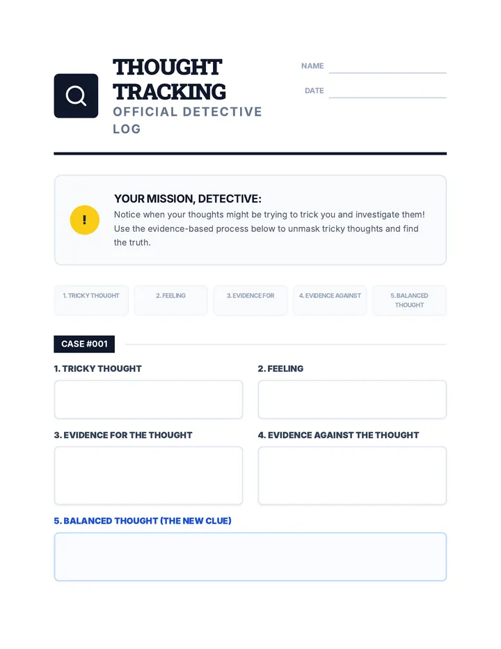 Thought Tracking Worksheet