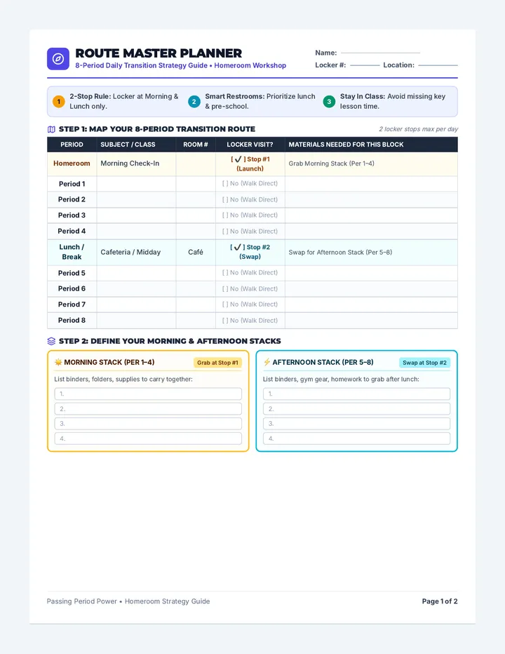 Route Master Planner Worksheet
