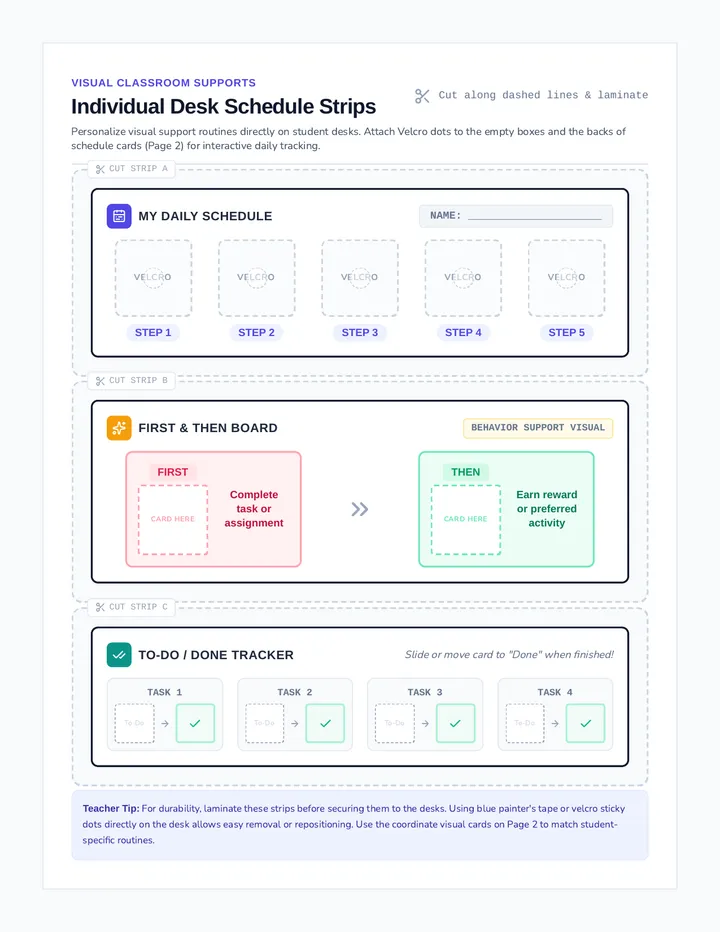 Desk Schedule Strips