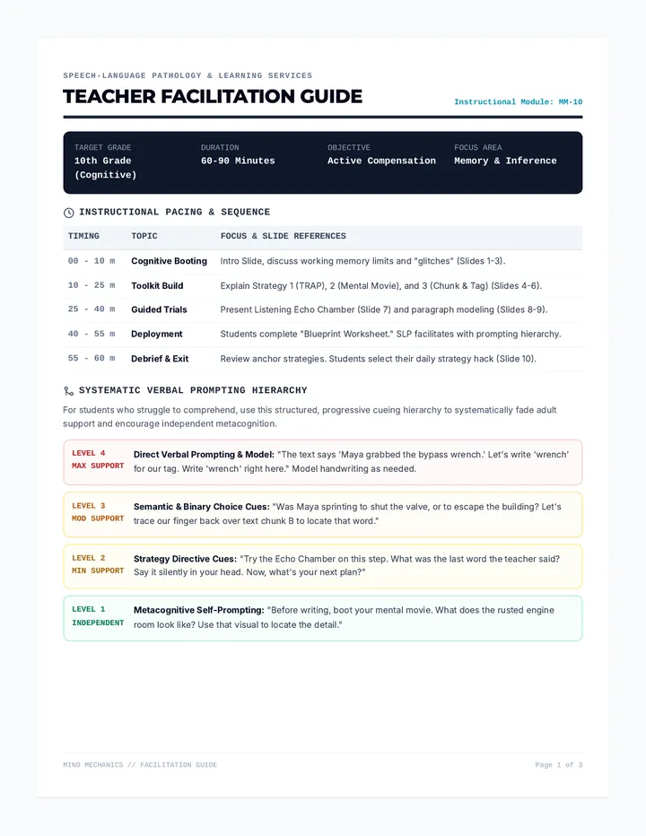 Mind Mechanics Teacher Guide