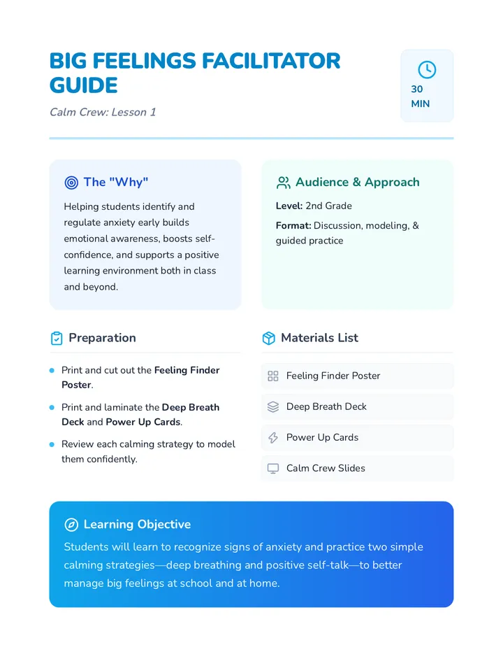 Big Feelings Facilitator Guide