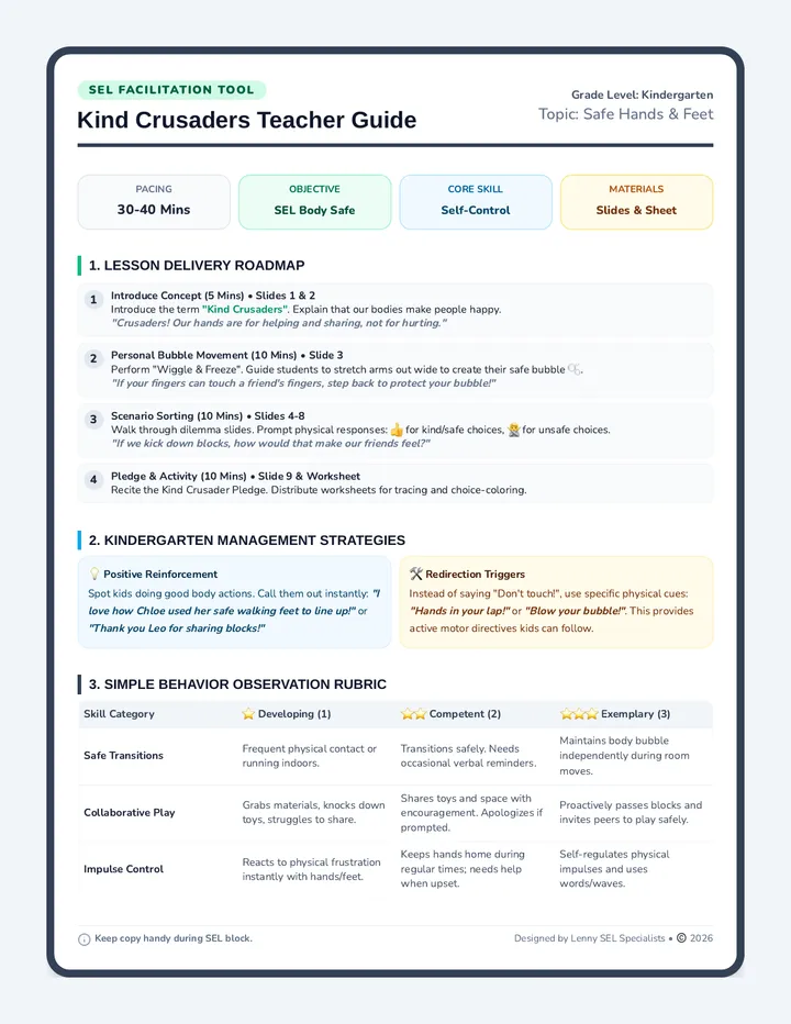 Kind Crusaders Teacher Guide