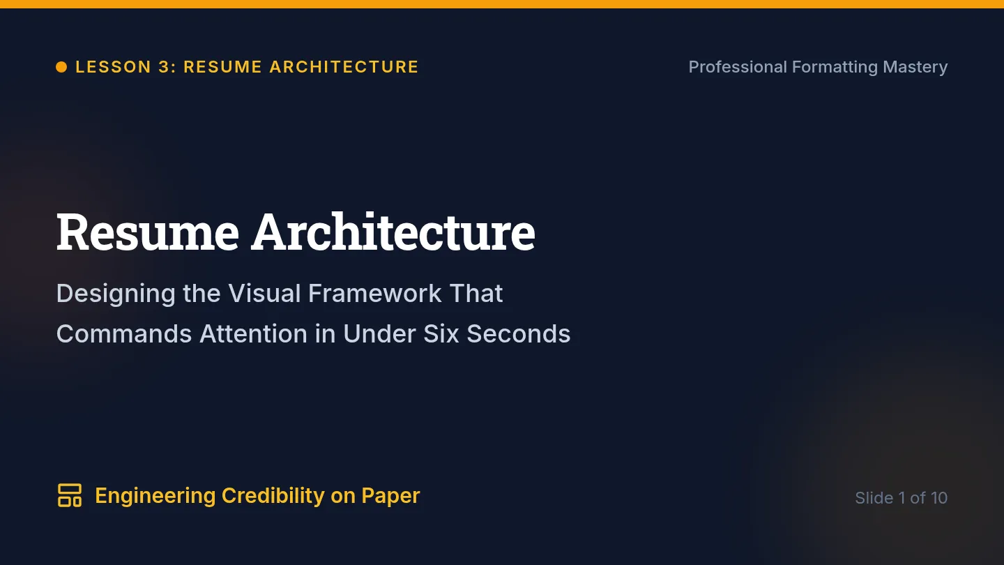 Resume Architecture Slides