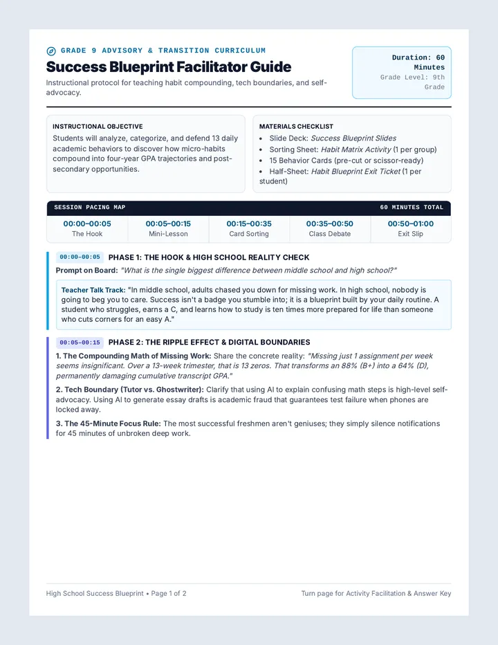 Success Blueprint Teacher Guide