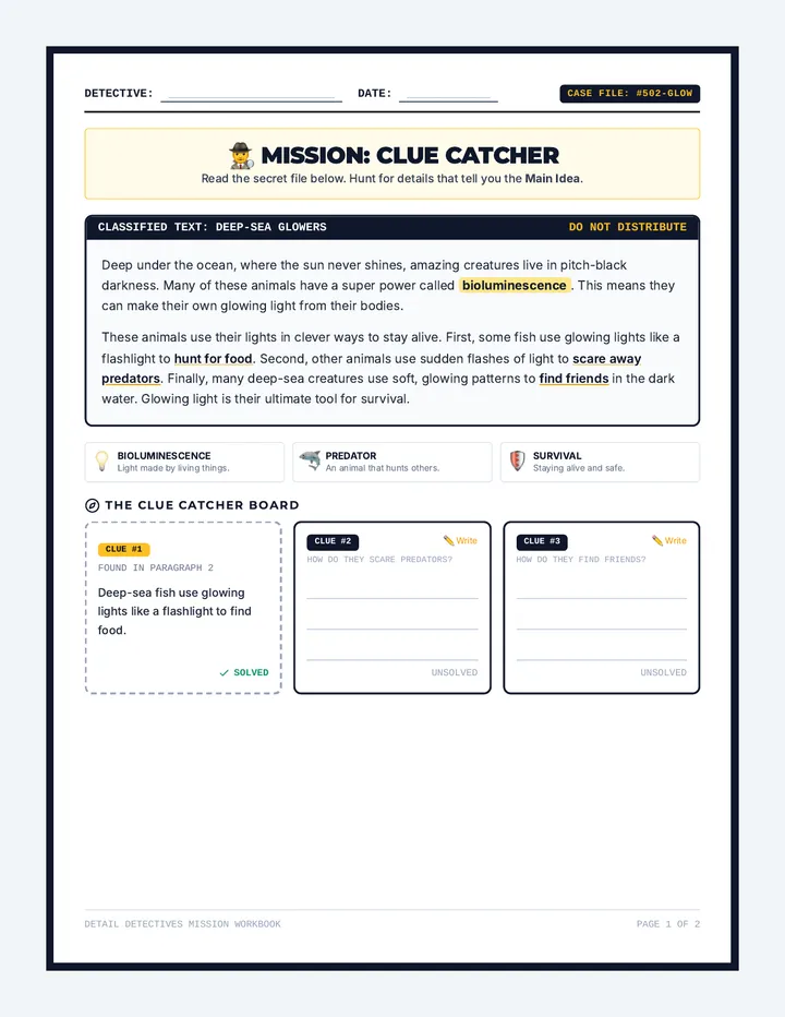 Detail Detectives Student Handout