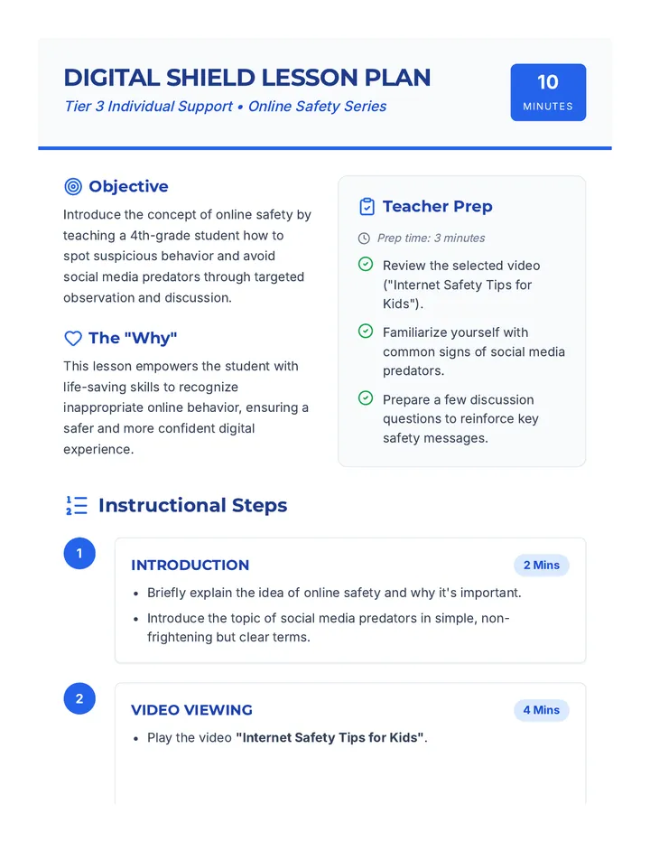 Staying Safe Lesson Plan