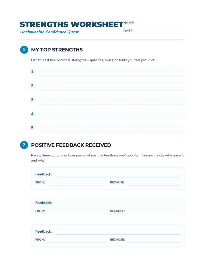 Strengths Worksheet