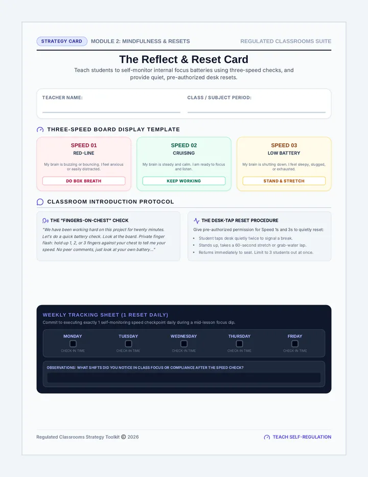 Reflect and Reset Strategy Card