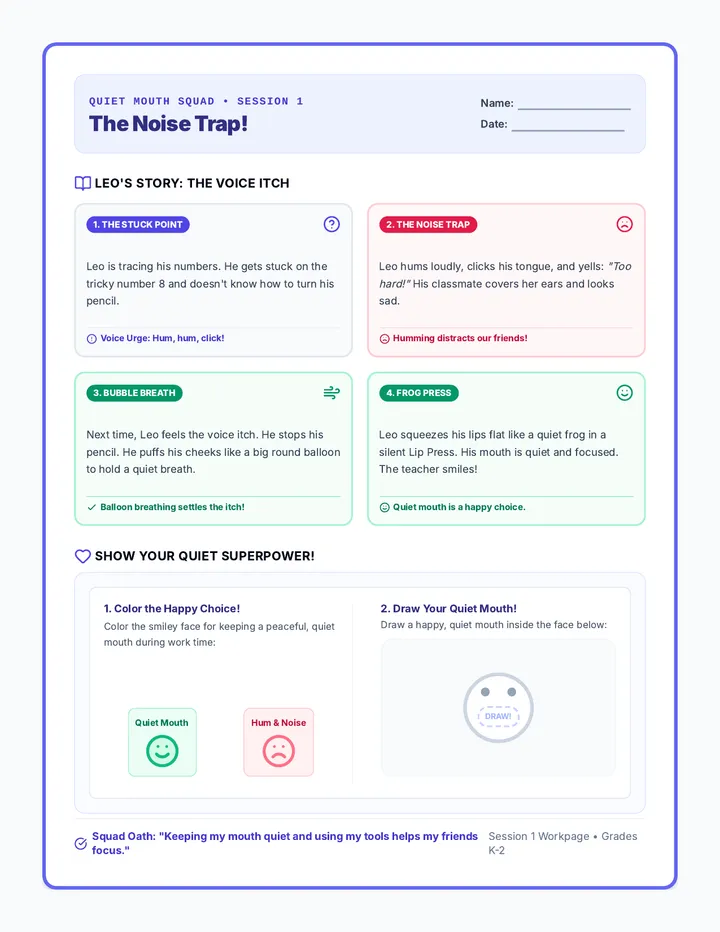Noise Trap Story Worksheet