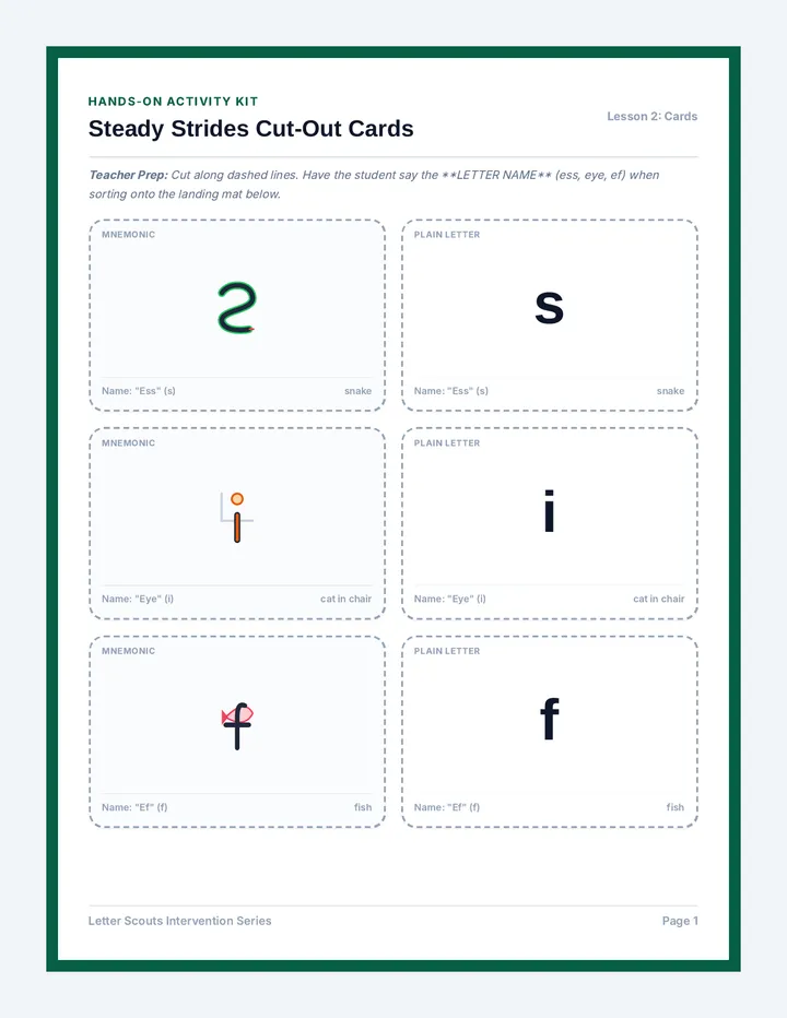 Steady Strides Task Cards