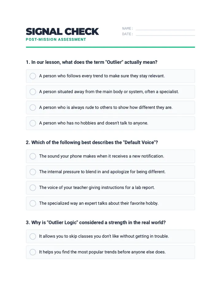 Signal Check Quiz