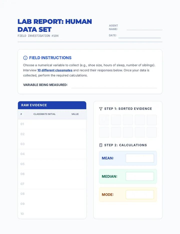 Human Statistics Activity