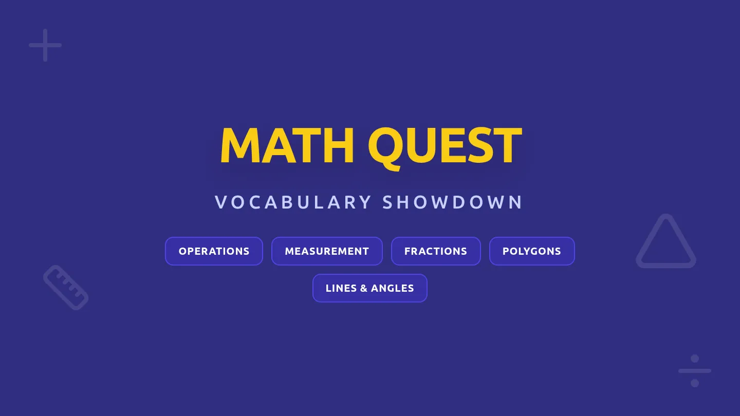 Math Quest Vocabulary Slides