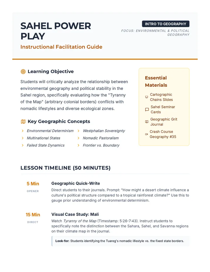 Sahel Power Play Teacher Guide