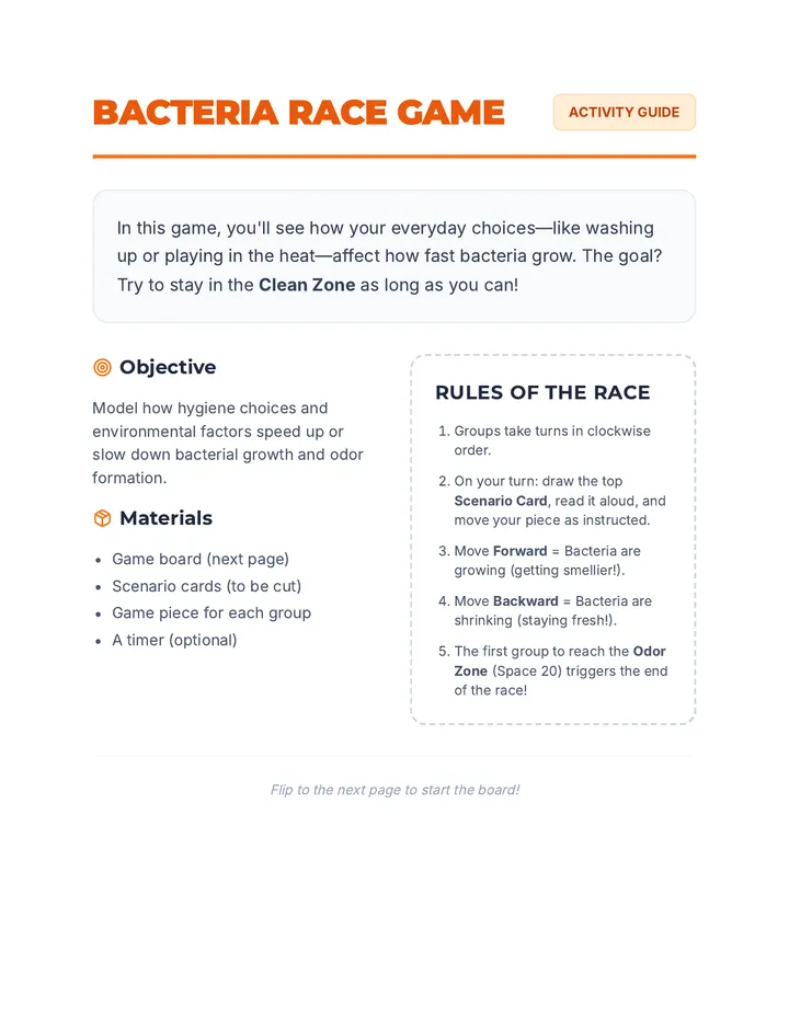 Bacteria Race Game Activity