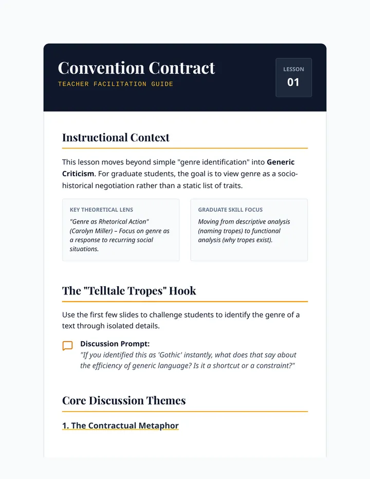 Convention Contract Teacher Guide