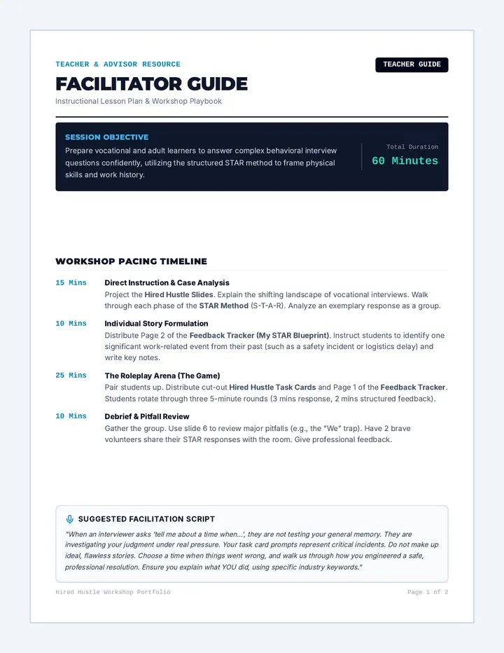 Hired Hustle Facilitator Guide