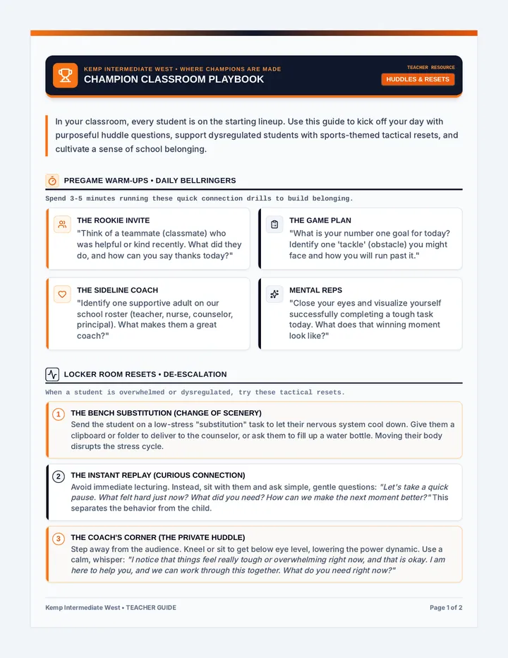 Champion Classroom Handout