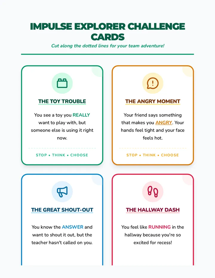 Impulse Control Scenario Cards