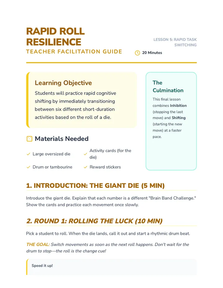 Rapid Roll Resilience Teacher Guide