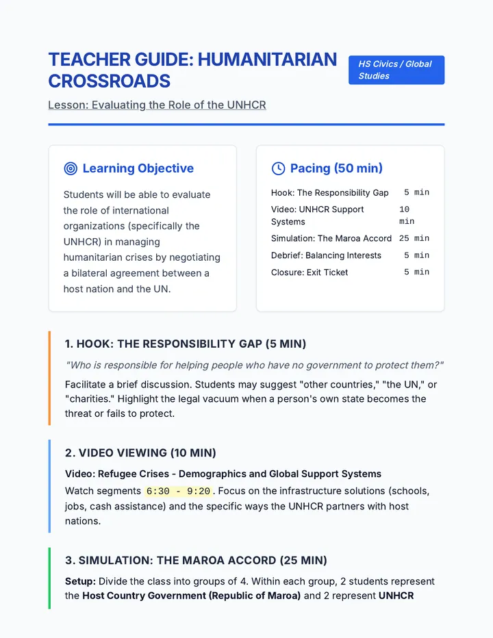 Humanitarian Crossroads Teacher Guide