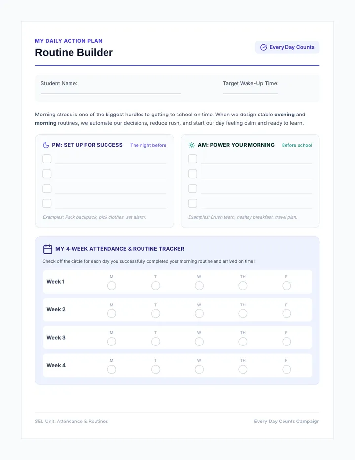 Routine Builder Planner