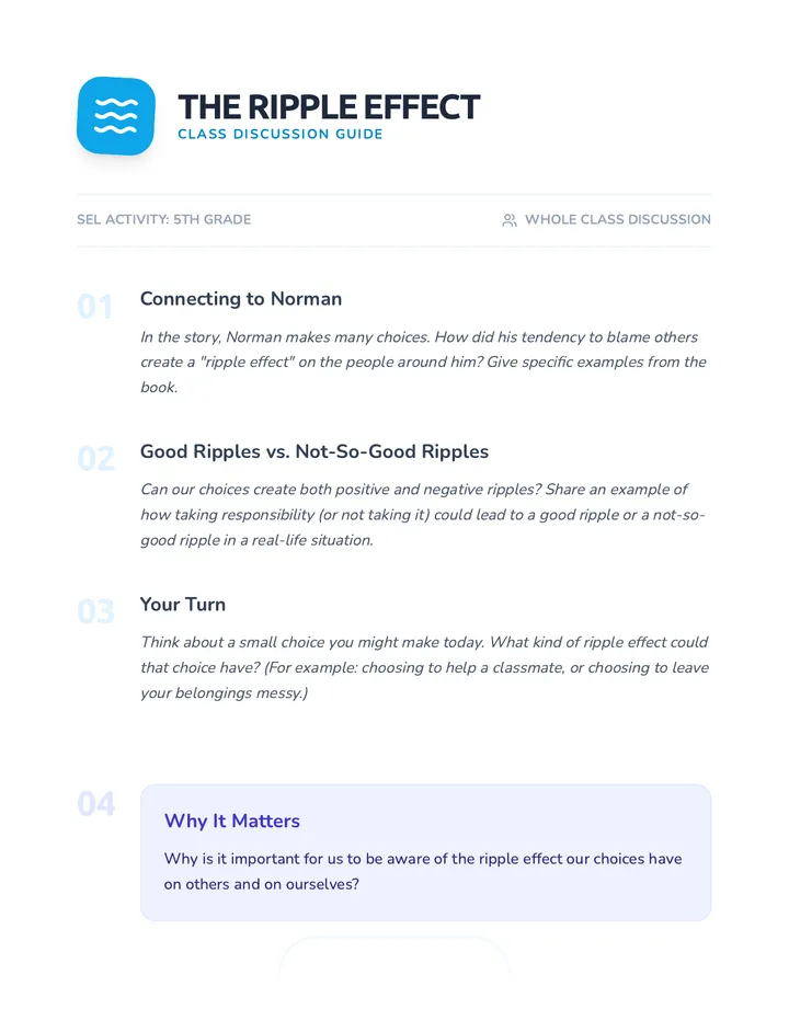 Ripple Effect Discussion Activity