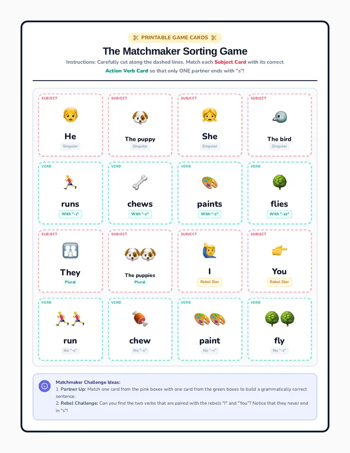 Matchmaker Sorting Cards