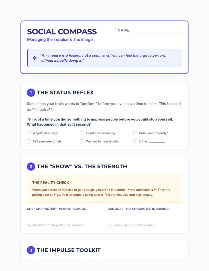 Social Compass Worksheet