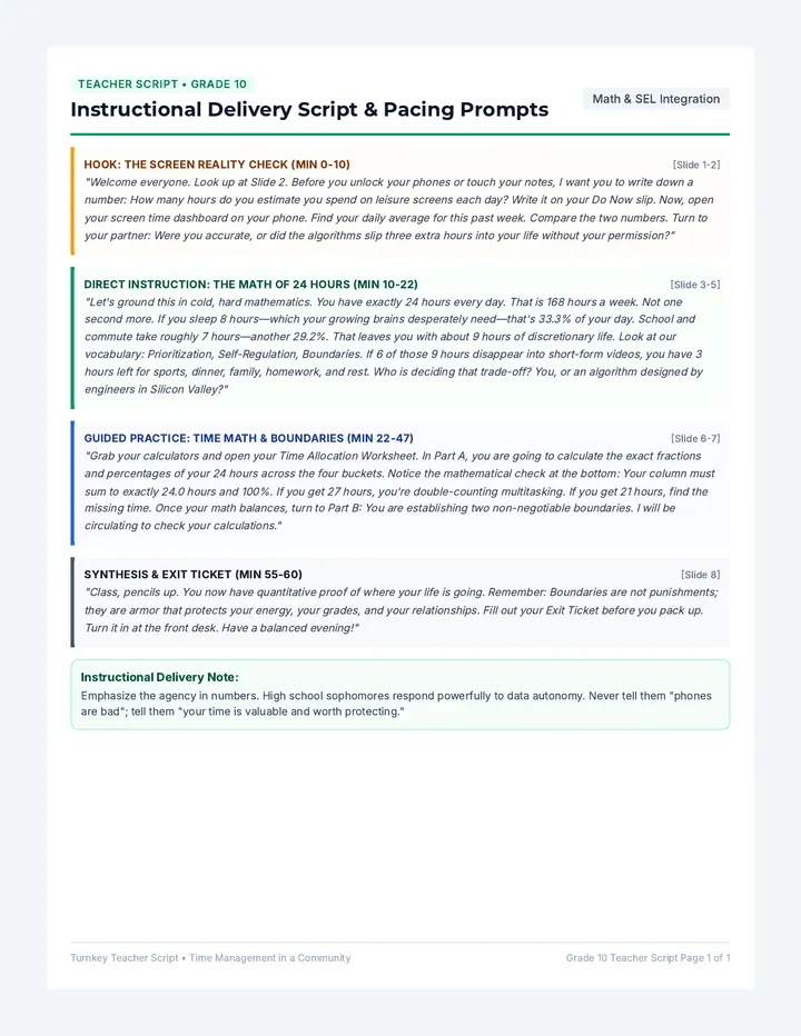 Balance Time Teacher Script