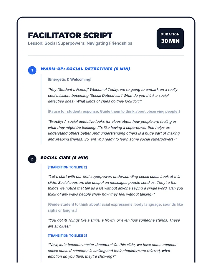Social Superpowers Script Guide