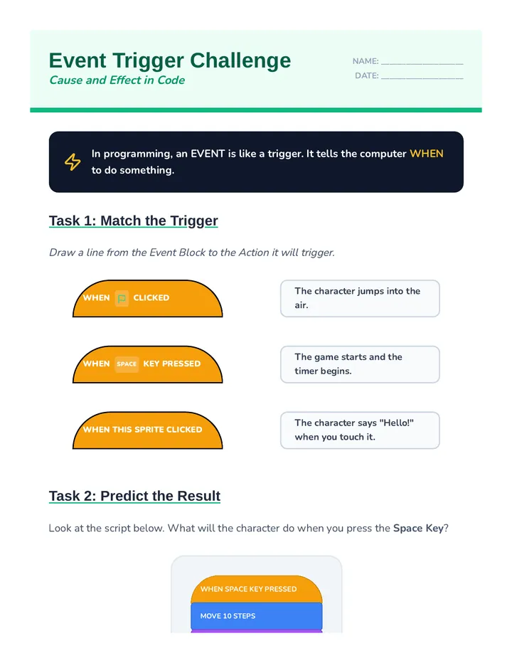 Event Trigger Worksheet