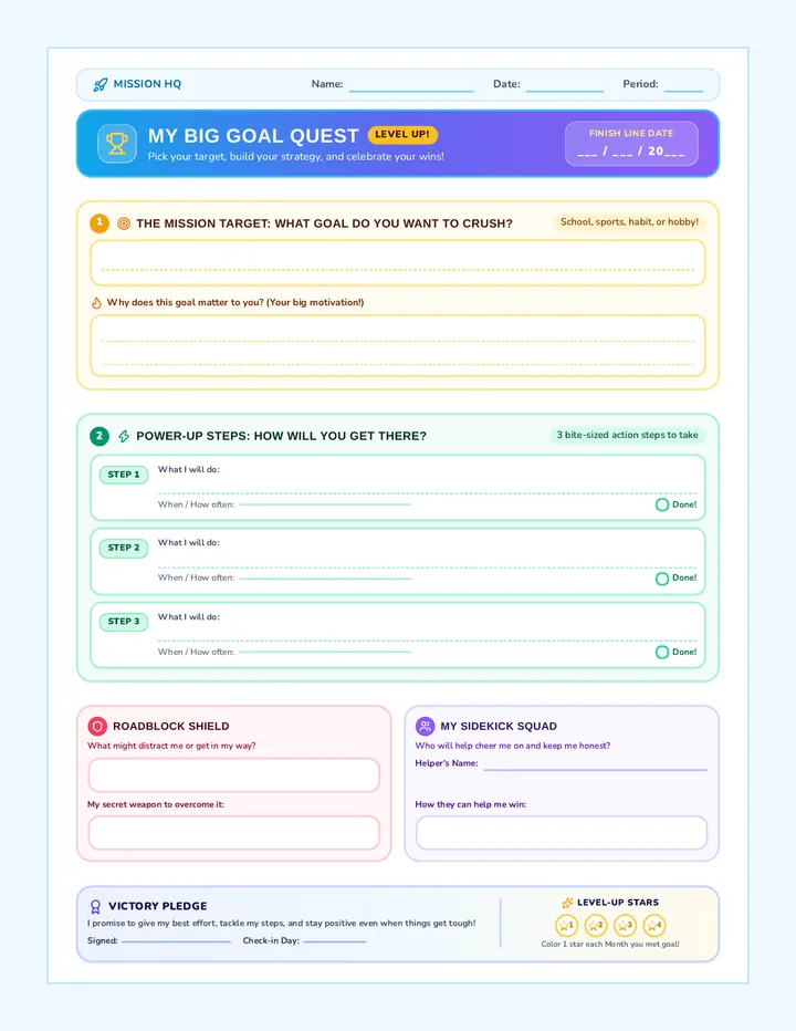 Goal Blueprint Worksheet