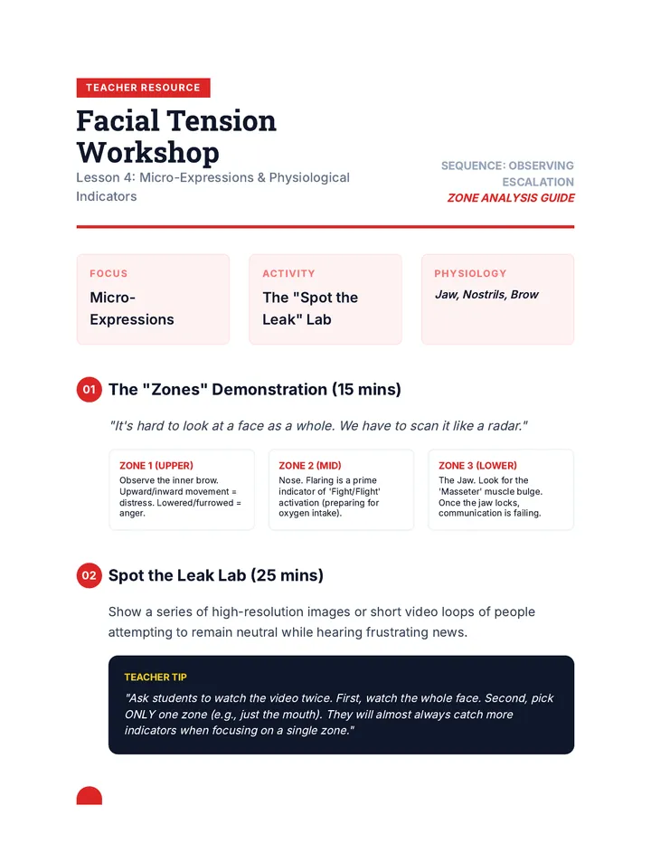 Facial Tension Workshop Teacher Guide