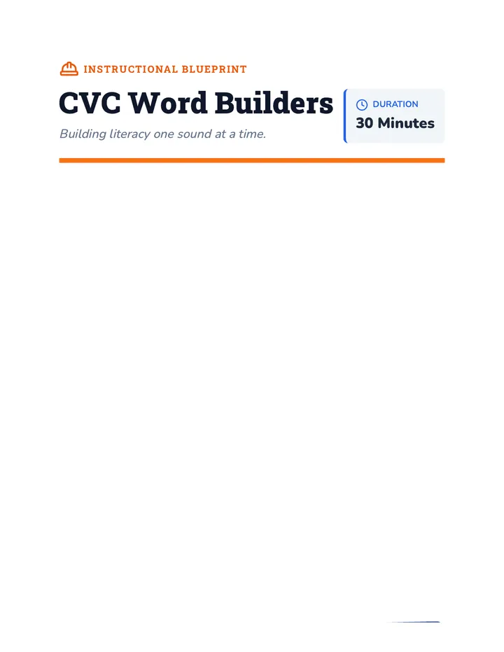 CVC Word Builders Lesson Plan