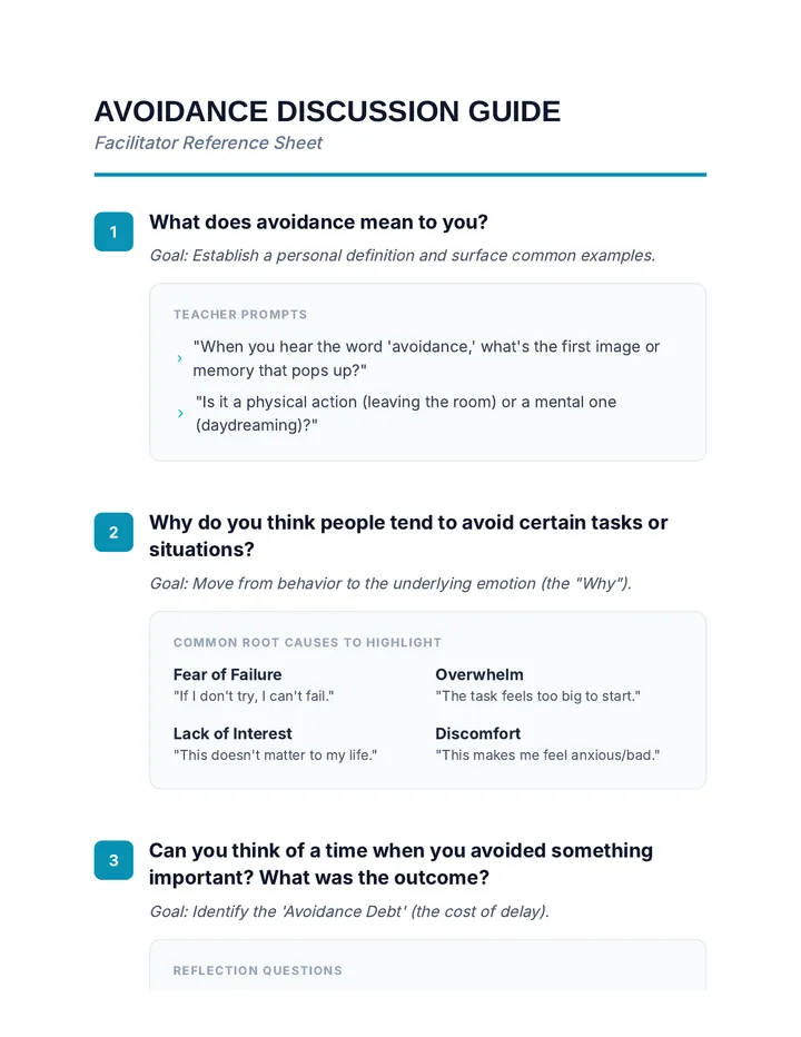 Avoidance Discussion Guide
