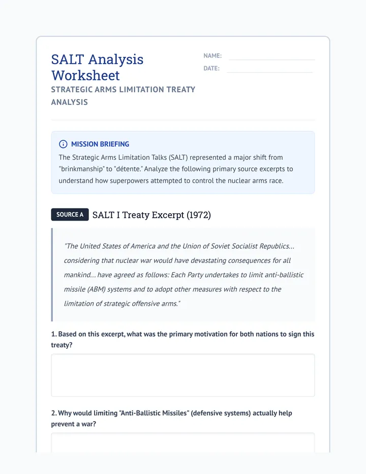 SALT Analysis Worksheet