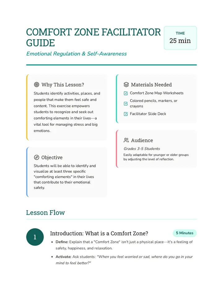 Comfort Zone Facilitator Guide