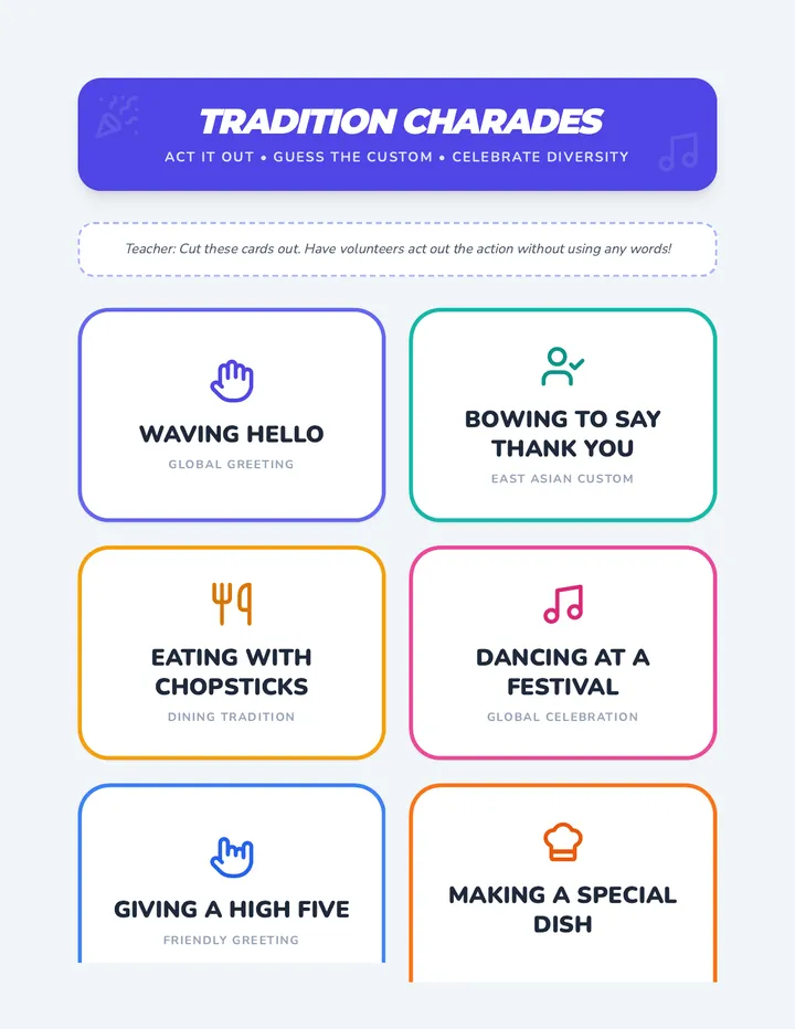 Tradition Charades Cards