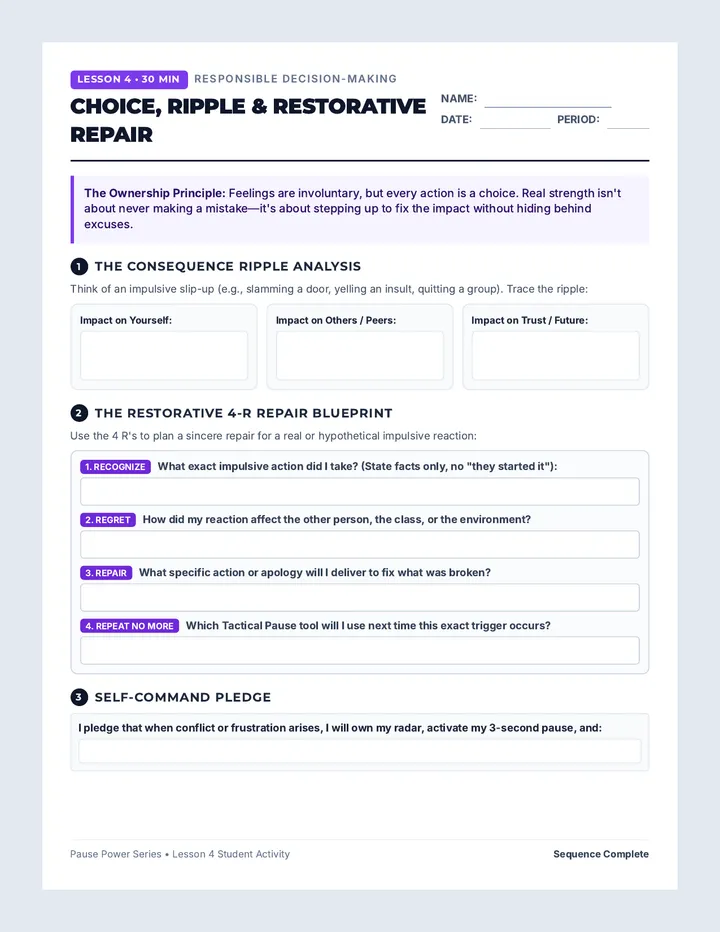 Choice And Repair Worksheet
