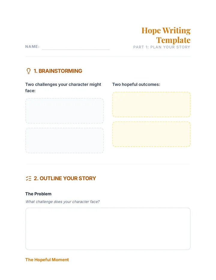 Hope Writing Template