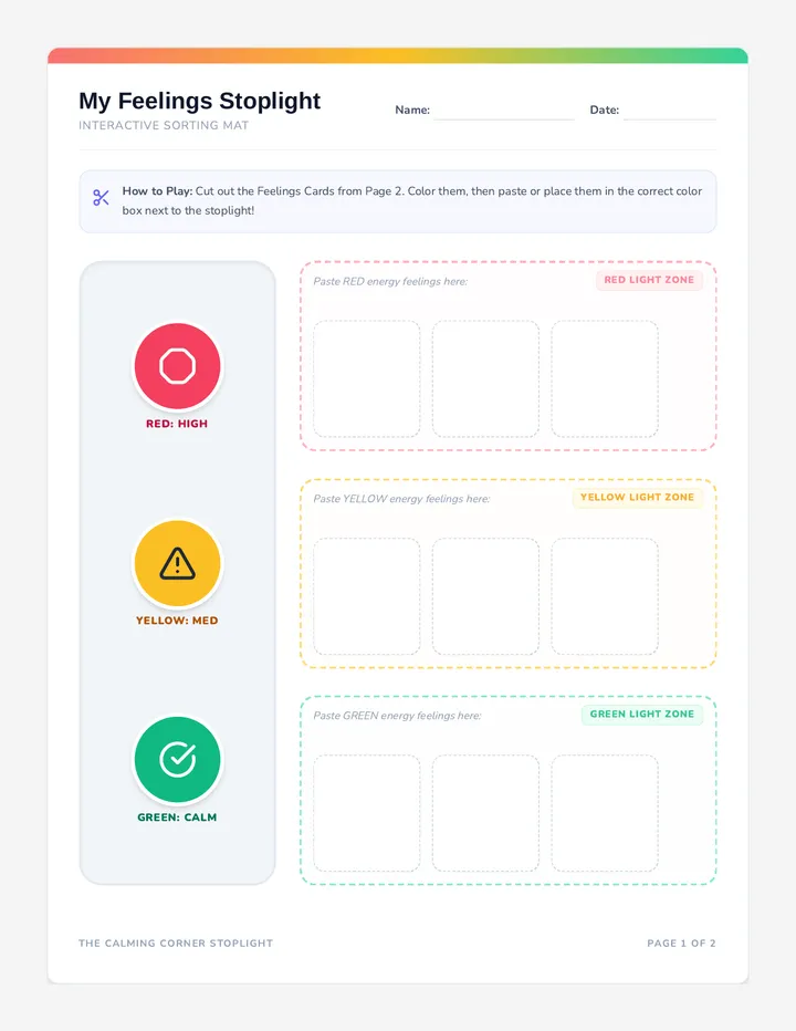 Stoplight Sorting Activity
