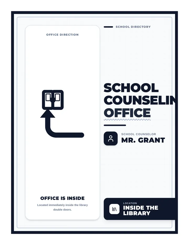 Counseling Office Directional Poster